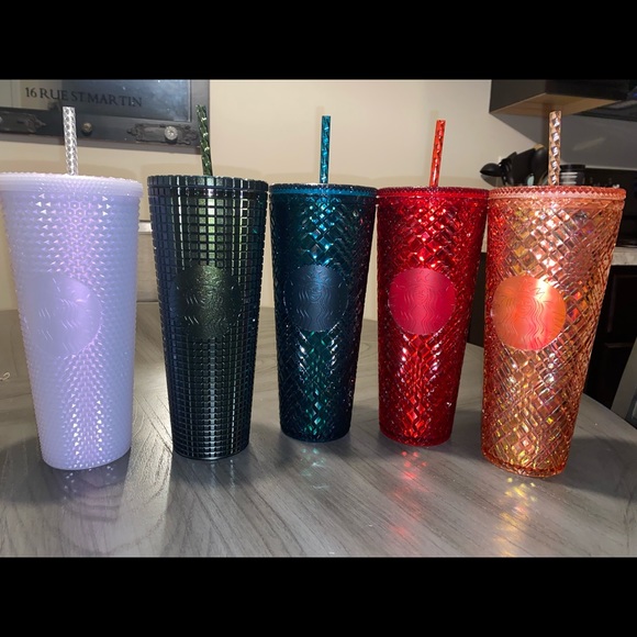 Starbucks Holiday 2021 Bundle Studded cups Set Of 5 24 Ozs. Brand New With Tags